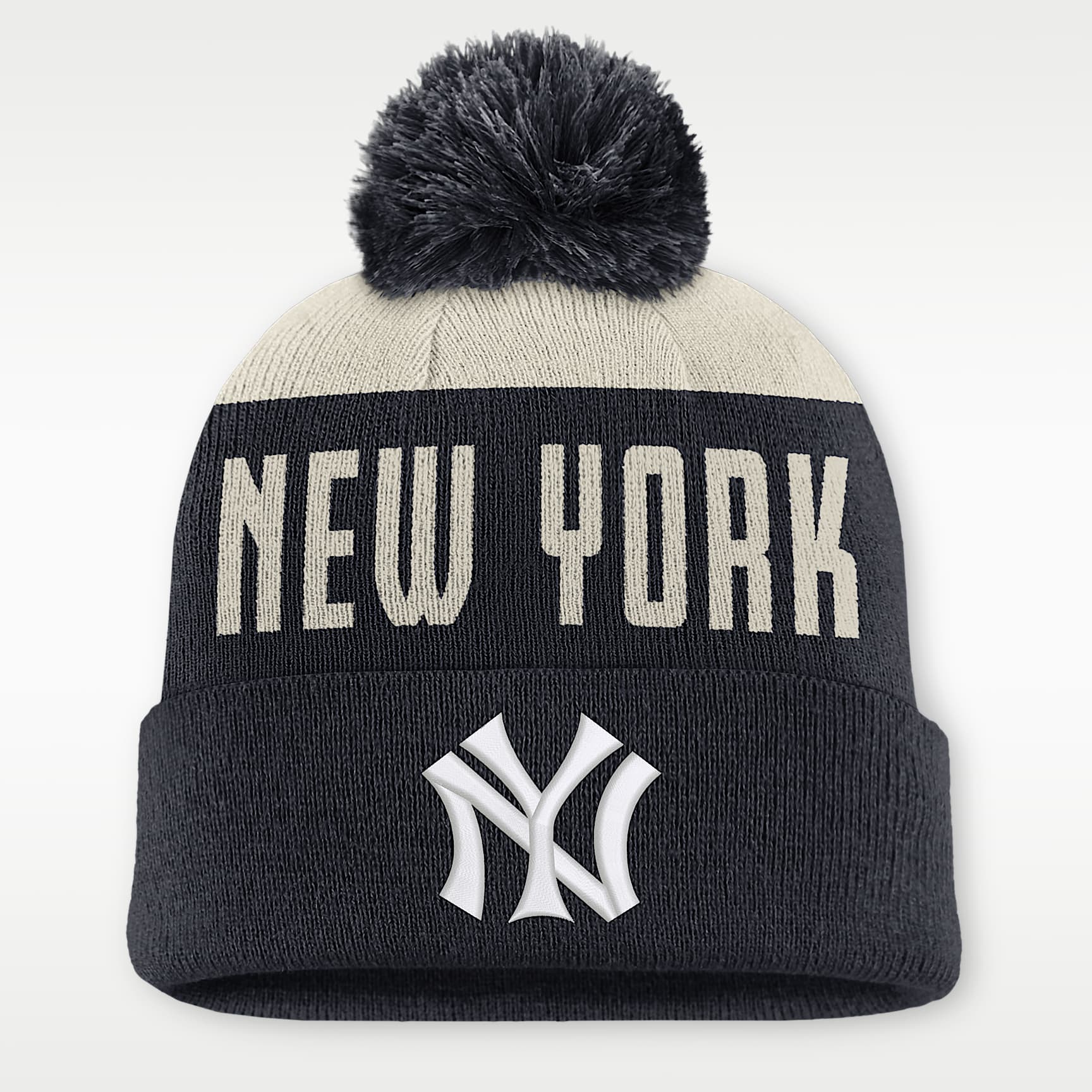 New York Yankees Cooperstown Peak Men's Nike MLB Cuffed Pom Beanie